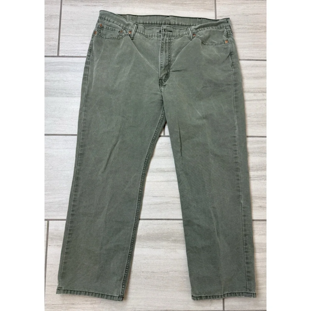 Levis 514 Straight Leg Pants Men 40x29 (actual) Green‎ Khaki Chino Cotton Patina